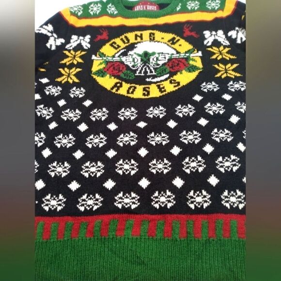 Guns N Roses Ugly Christmas Knit Sweater Rock n Roll sz S Winter Unisex Men's - Picture 9 of 16